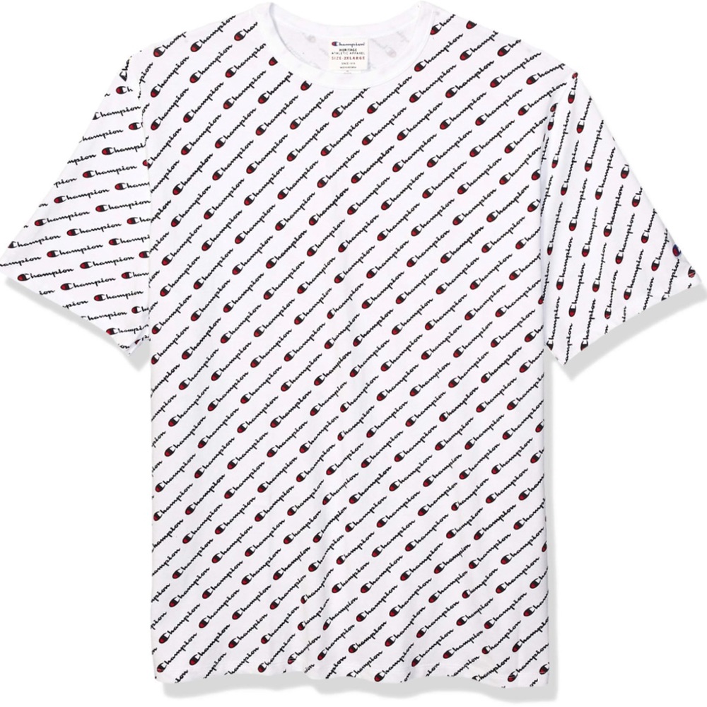 NWT Champion Diagonal Script Tee - White